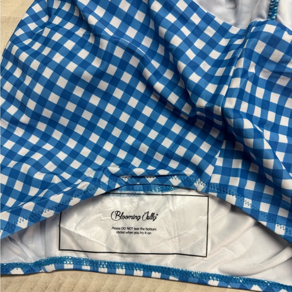 Blooming jelly High Waisted Bikini Set swimsuit Tummy Control Gingham swimwear - Picture 9 of 11